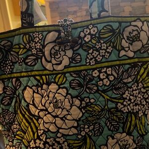 Vera Bradley Floral Tote Bag - Blue and Green